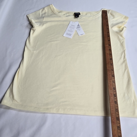 New Eileen Fisher Ballet Neck Cap Sleeve Tee Organic Cotton M - Picture 4 of 6